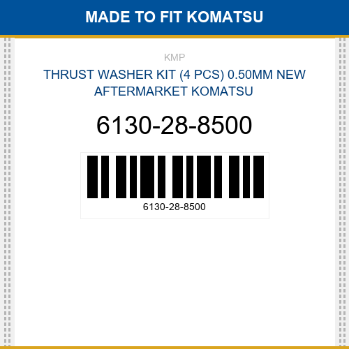 6130-28-8500 Thrust washer kit (4 pcs) 0.50mm Made to fit for KOMATSU