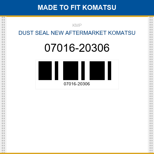 07016-20306 Dust seal Made to fit for KOMATSU