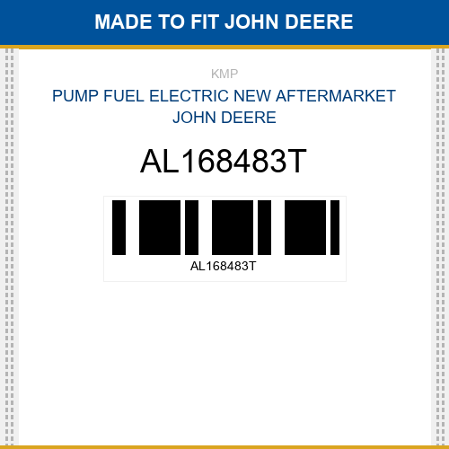 AL168483T Pump fuel electric Made to fit for JOHN DEERE