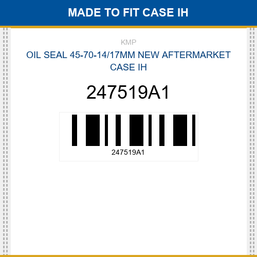 247519A1 Oil seal 45-70-14/17mm Made to fit for Case Ih