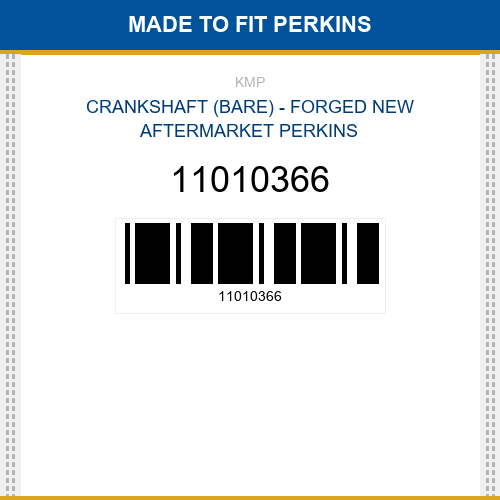 11010366 Crankshaft (bare) - forged Made to fit for PERKINS