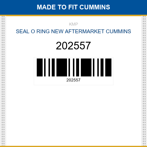 202557 Seal o ring Made to fit for CUMMINS