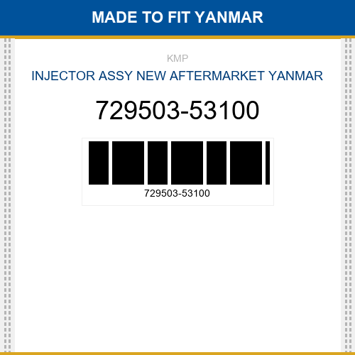 729503-53100 Injector assy Made to fit for YANMAR