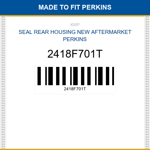 2418F701T Seal rear housing Made to fit for PERKINS