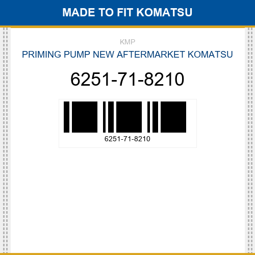6251-71-8210 Priming pump Made to fit for KOMATSU
