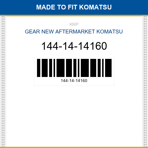 144-14-14160 Gear Made to fit for KOMATSU