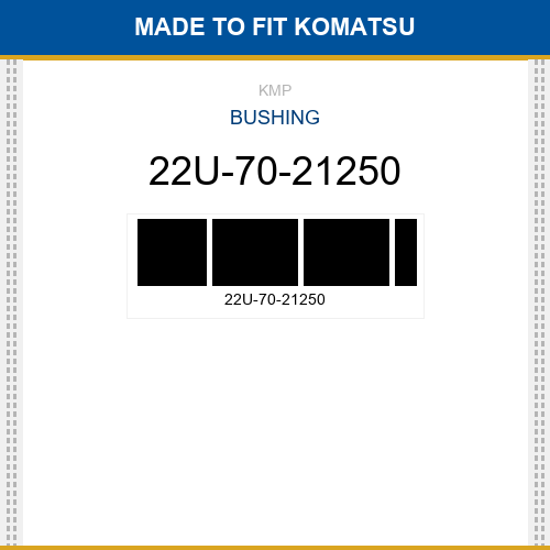 22U-70-21250 Bushing Made to fit for KOMATSU