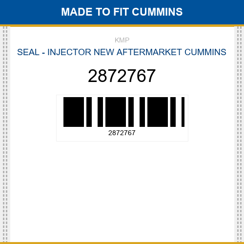 2872767 Seal - injector Made to fit for CUMMINS