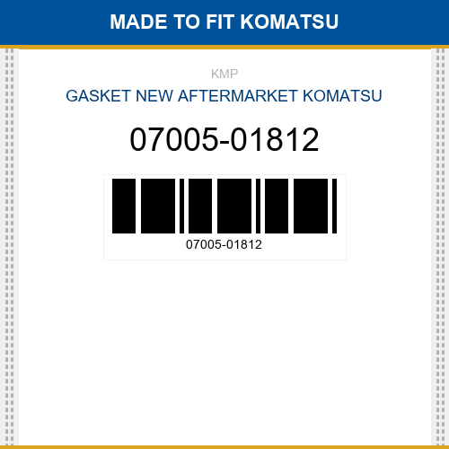 07005-01812 Gasket Made to fit for KOMATSU