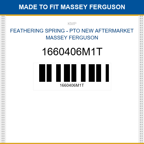 1660406M1T Feathering spring - pto Made to fit for MASSEY FERGUSON