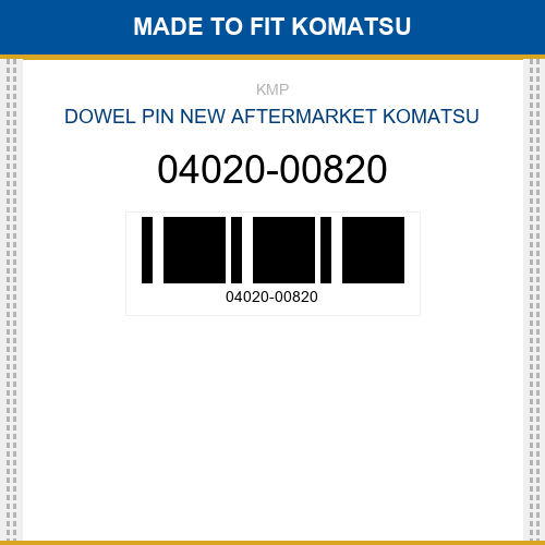 04020-00820 Dowel pin Made to fit for KOMATSU