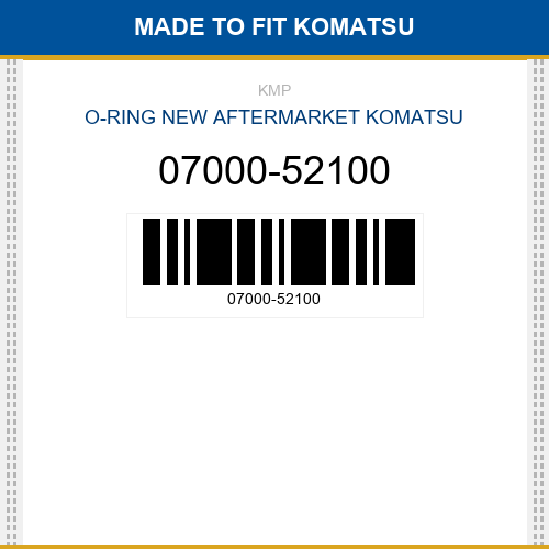 07000-52100 O-ring Made to fit for KOMATSU