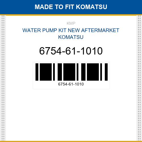 6754-61-1010 Water pump kit Made to fit for KOMATSU