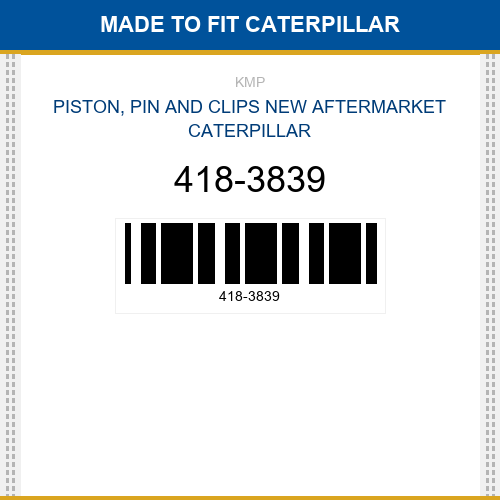 418-3839 Piston, pin and clips Made to fit