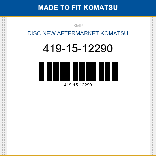 419-15-12290 Disc Made to fit for KOMATSU