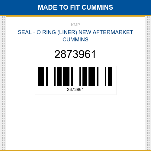2873961 Seal - o ring (liner) Made to fit for CUMMINS