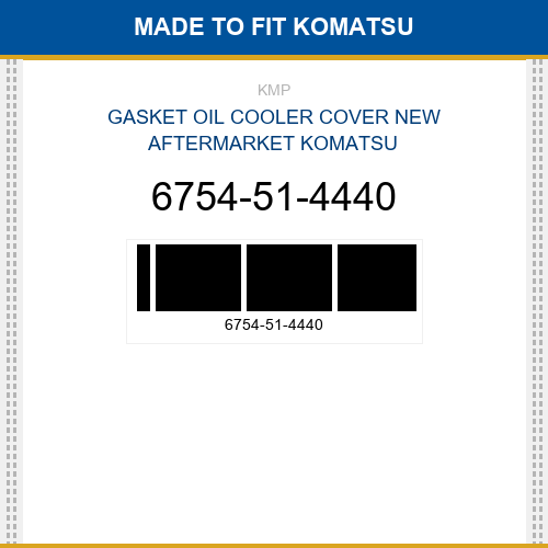 6754-51-4440 Gasket oil cooler cover Made to fit for KOMATSU