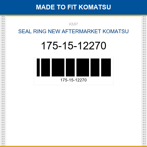 175-15-12270 Seal ring Made to fit for KOMATSU