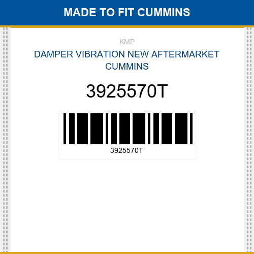 3925570T Damper vibration Made to fit for CUMMINS