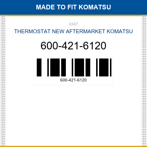 600-421-6120 Thermostat Made to fit for KOMATSU