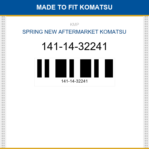 141-14-32241 Spring Made to fit for KOMATSU