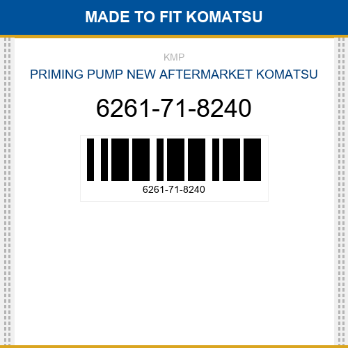 6261-71-8240 Priming pump Made to fit for KOMATSU