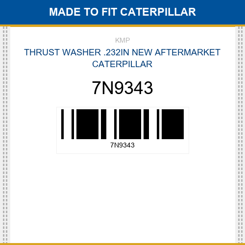 7N9343 Thrust washer .232in Made to fit for CATERPILLAR