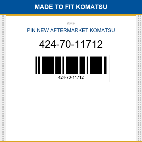 424-70-11712 Pin Made to fit for KOMATSU