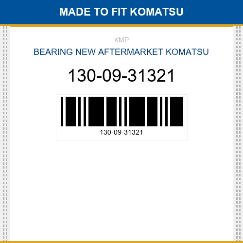 130-09-31321 Bearing Made to fit for KOMATSU
