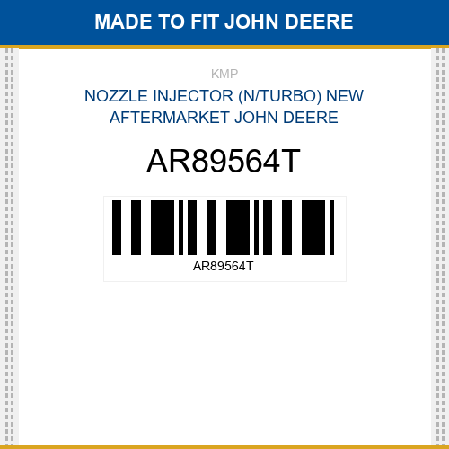 AR89564T Nozzle injector (n/turbo) Made to fit for JOHN DEERE