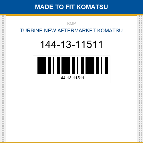 144-13-11511 Turbine Made to fit for KOMATSU