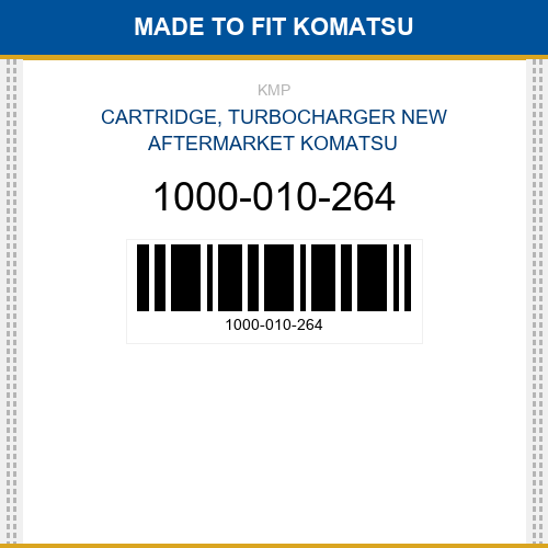 1000-010-264 Cartridge, turbocharger Made to fit for KOMATSU
