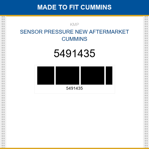5491435 Sensor pressure Made to fit for CUMMINS