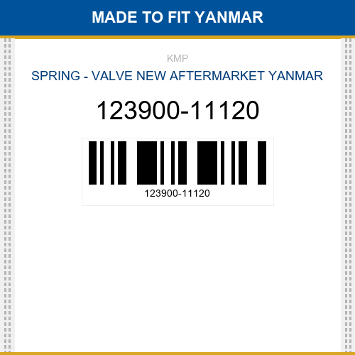 123900-11120 Spring - valve Made to fit for YANMAR