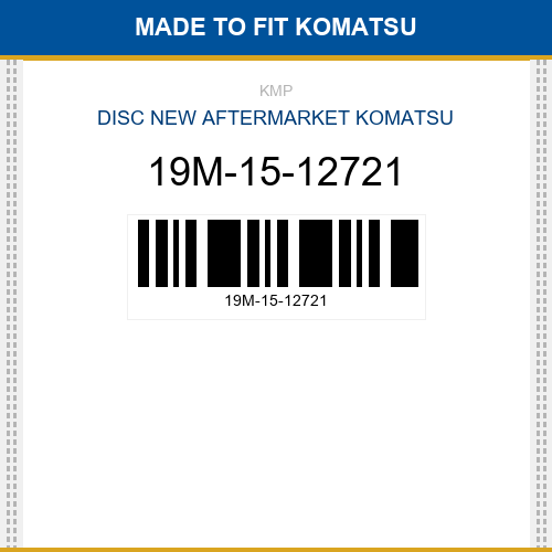 19M-15-12721 Disc Made to fit for KOMATSU