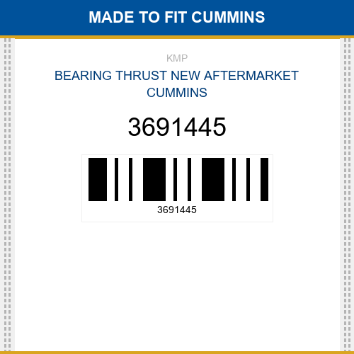3691445 Bearing thrust Made to fit for CUMMINS