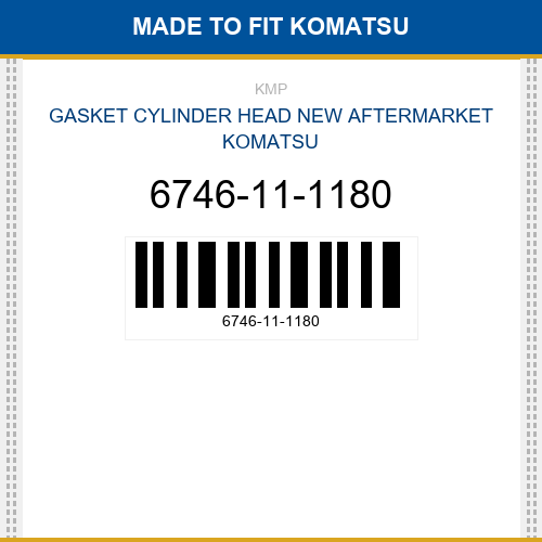 6746-11-1180 Gasket cylinder head Made to fit for KOMATSU