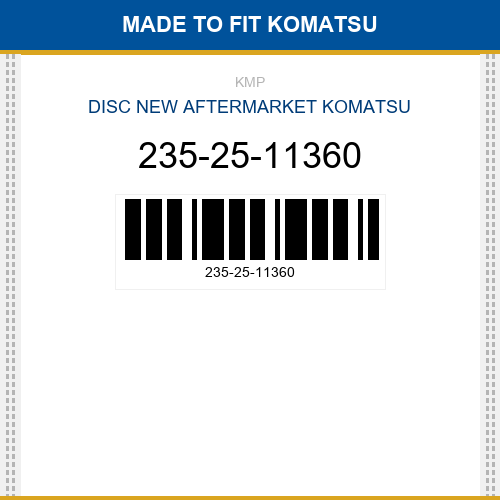 235-25-11360 Disc Made to fit for KOMATSU