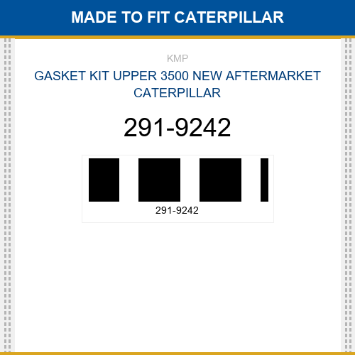 291-9242 Gasket kit upper 3500 Made to fit for CATERPILLAR