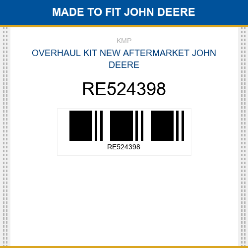 RE524398 Overhaul kit Made to fit for JOHN DEERE