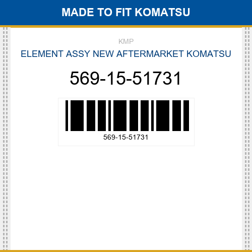 569-15-51731 Element assy Made to fit for KOMATSU
