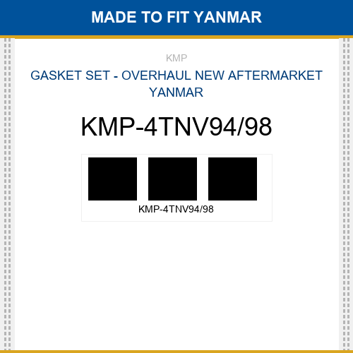KMP-4TNV94/98 Gasket set - overhaul Made to fit for YANMAR