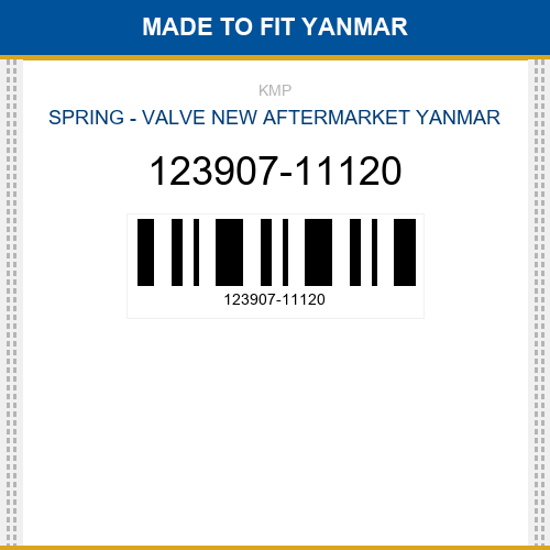 123907-11120 Spring - valve Made to fit for YANMAR