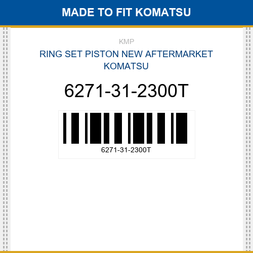6271-31-2300T Ring set piston Made to fit for KOMATSU