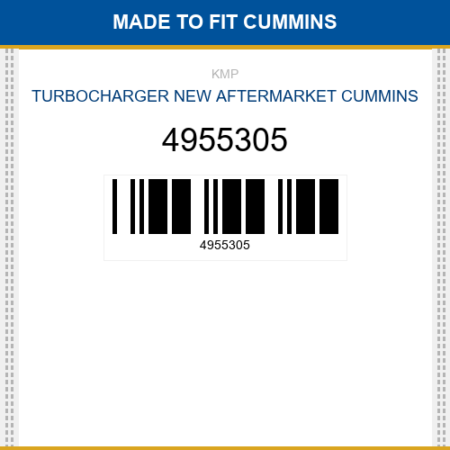 4955305 Turbocharger Made to fit for CUMMINS