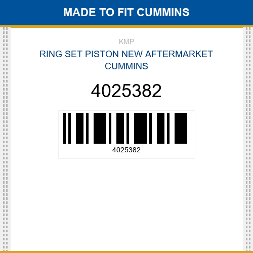 4025382 Ring set piston Made to fit for CUMMINS