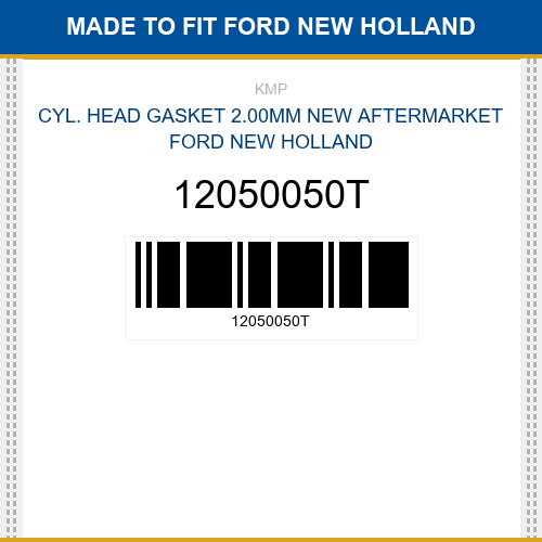 12050050T Cyl. head gasket 2.00mm Made to fit for FORD NEW HOLLAND