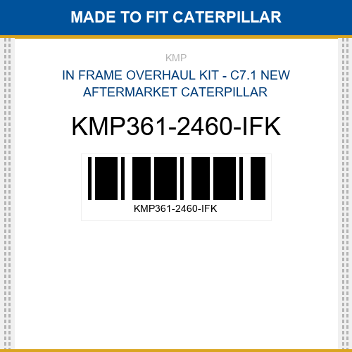 KMP361-2460-IFK In frame overhaul kit - c7.1 Made to fit for CATERPILLAR