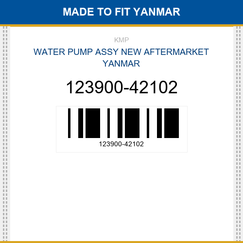 123900-42102 Water pump assy Made to fit for YANMAR