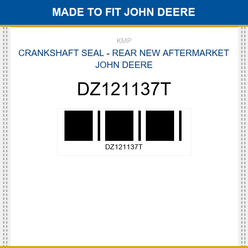 DZ121137T Crankshaft seal - rear Made to fit for JOHN DEERE